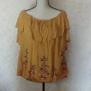 Flying Tomato Boho Off Shoulder Embroidered Rayon Top Size 3X Cottagecore